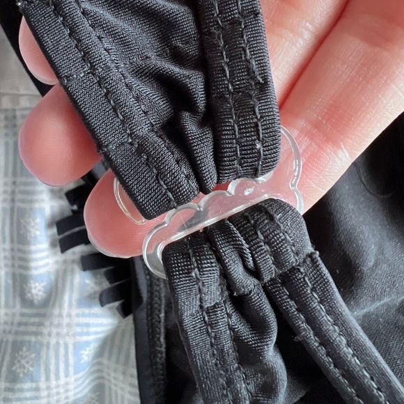 G21 Womens Black Fringe Bandeau Tube Bikini Top Medium - Picture 6 of 7